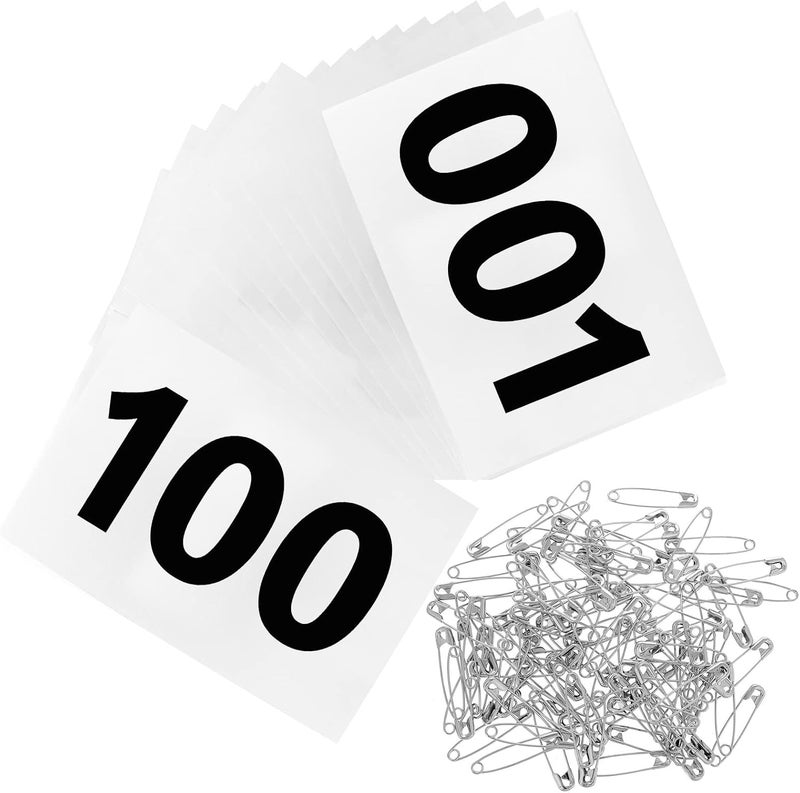 Outink Running Bibs Race Competitor Numbers Waterproof Runners Race Numbers with Safety Pins for Marathon Races Events 5.9" x 7.9" - Image 1